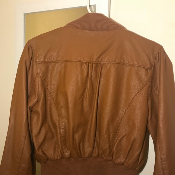Faux Leather Carmel Jacket - Picture 3 of 4